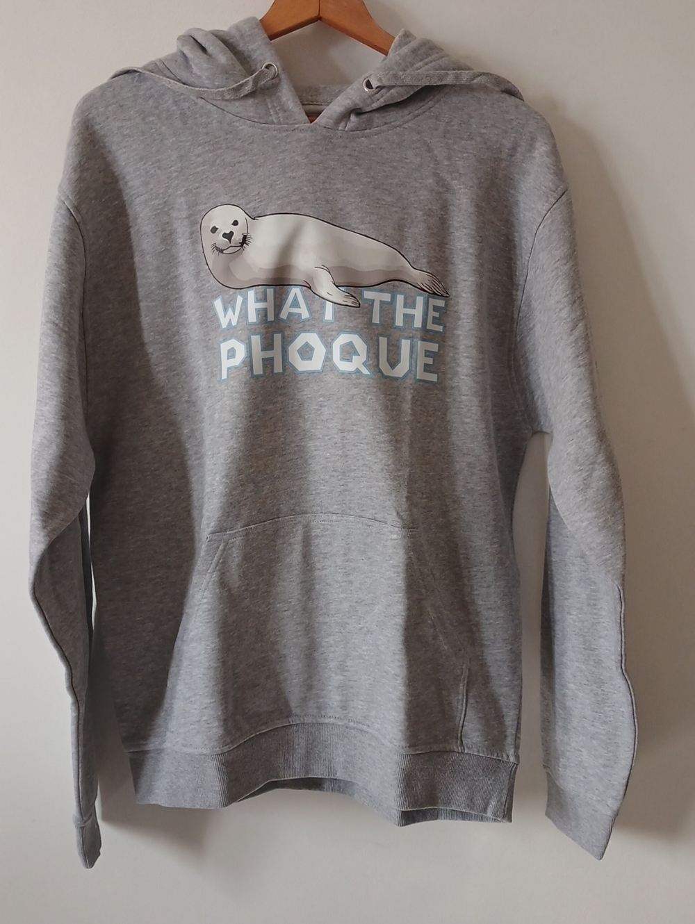 What The Foque Grey Seal Graphic Hoodie - Casual Pullover Sweatshirt